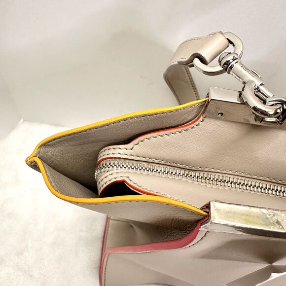 FENDI 3Jours Grey Calfskin Leather Satchel Bag Multicolor Trim Italy $ 2950 - Picture 6 of 16